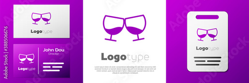 Logotype Glass of cognac or brandy icon isolated on white background. Logo design template element. Vector Illustration.
