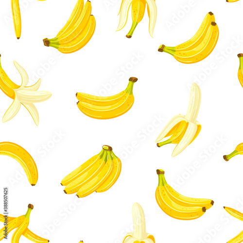 Seamless pattern with a set of bananas