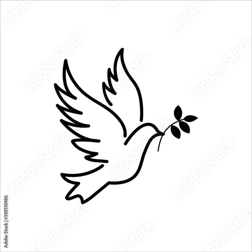 Peace symbol, dove icon vector template.
