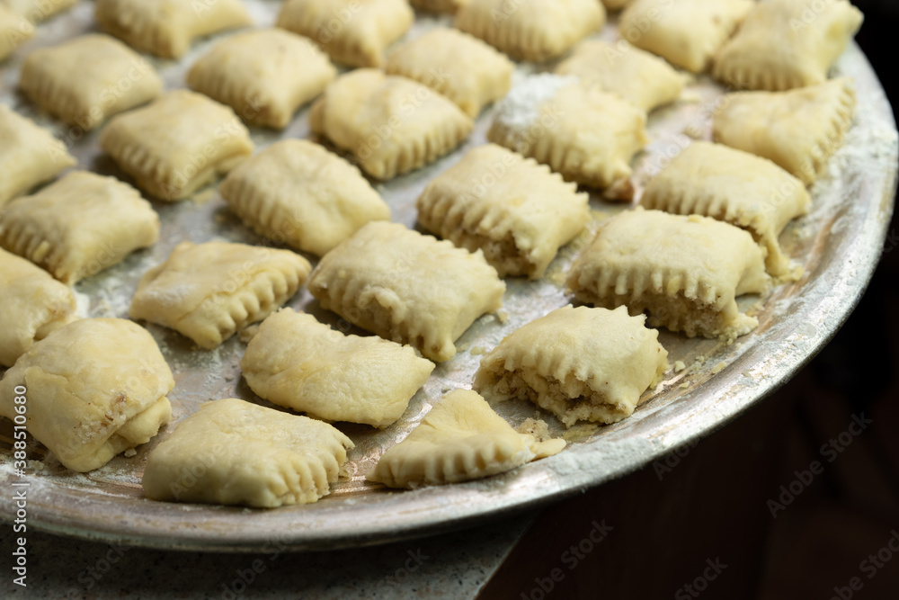 Kyata. Ready baked goods on a tray Kyata. Ready baked goods on a tray