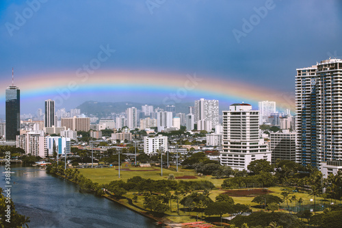  Rainbow in Honolulu, Oahu, Hawaii   © youli