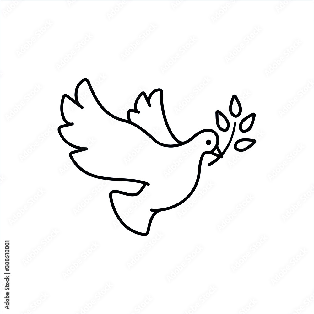 Peace symbol, dove icon vector template.
Peace symbol, dove icon vector template.