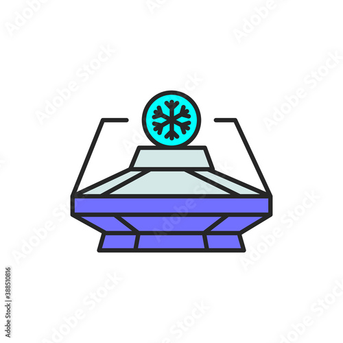 Freezer cold color line icon. Household equipment.