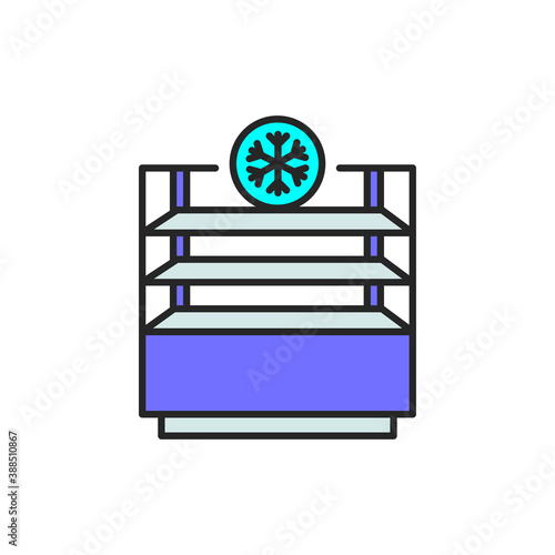 Freezer cold color line icon. Household equipment.