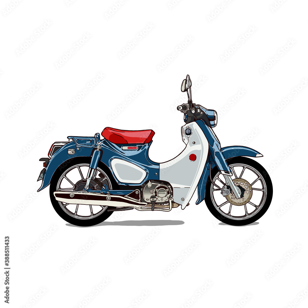 Obraz premium letro stylemotorcycle isolated on white