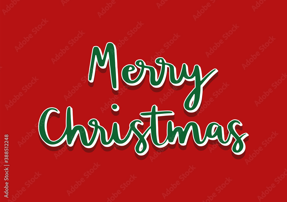 Merry Christmas hand lettering with 3d isometric effect