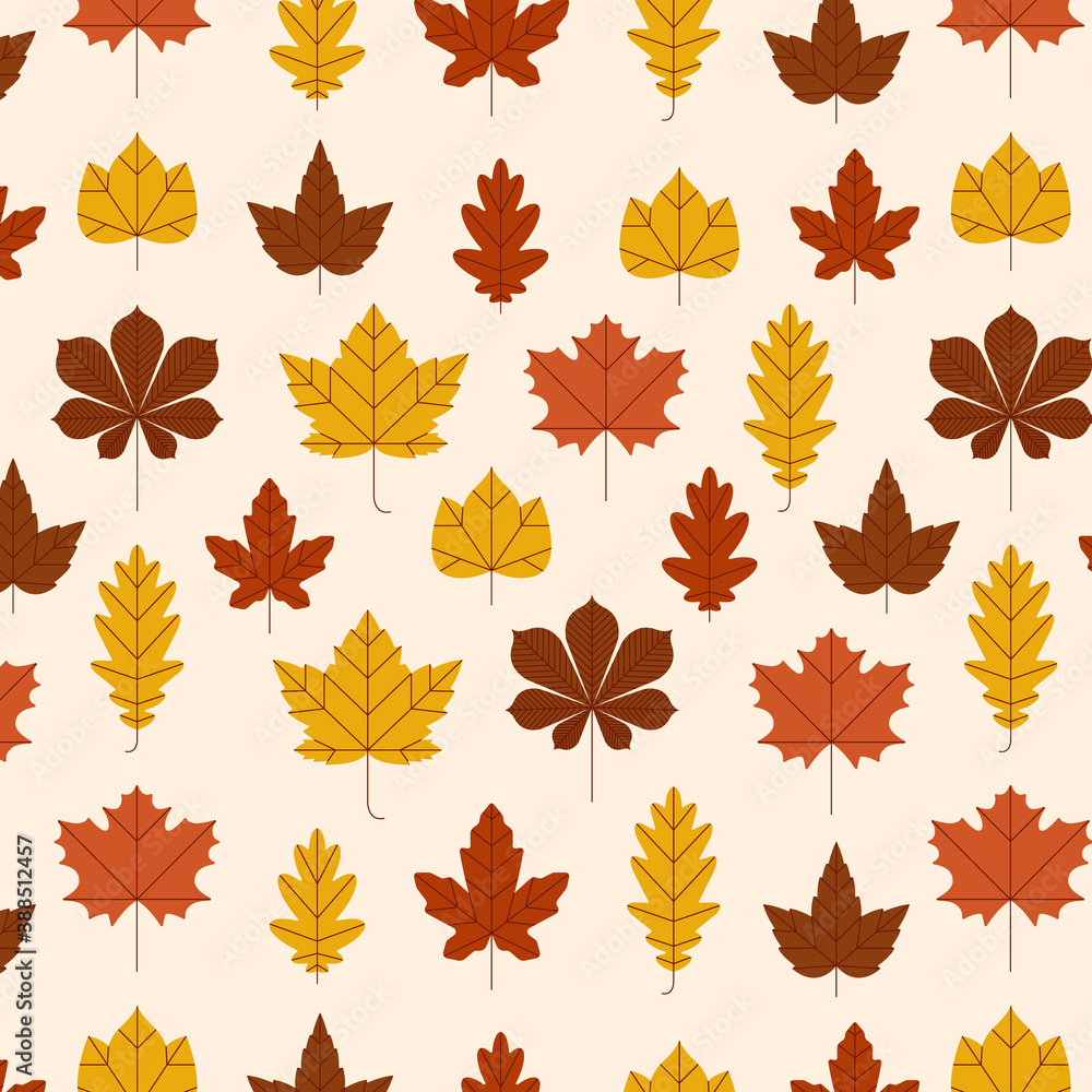 Autumn seamless pattern with different leaves and plants, seasonal colours. Ideal for wallpaper and prints. Autumn seamless pattern with different leaves and plants, seasonal colours. Ideal for wallpaper and prints.