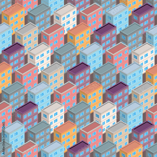 Isometric building seamless pattern © dniprodd