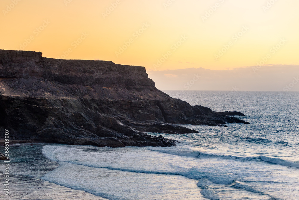 Los Molinos beach in Fuerteventura, Canary Islands in summer 2020