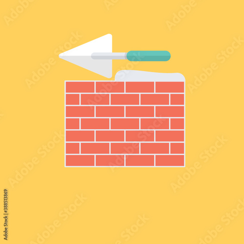 
Construction in progress, bricks wall
