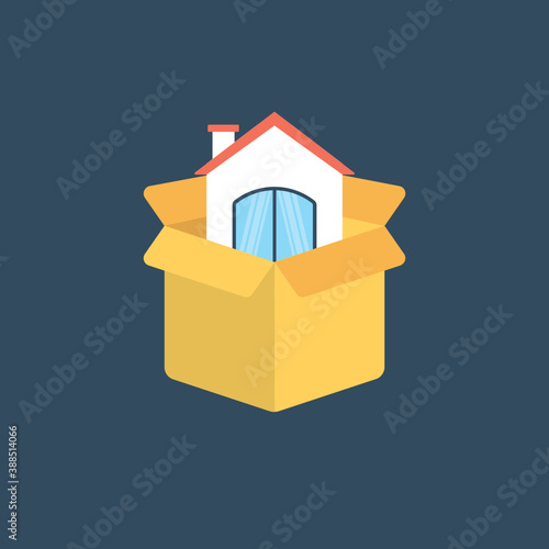 
House from a cardboard box, house moving services 
