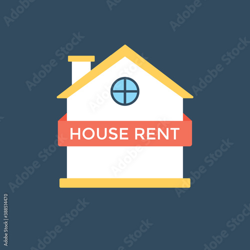 
A house building with for rent sign, property rental

