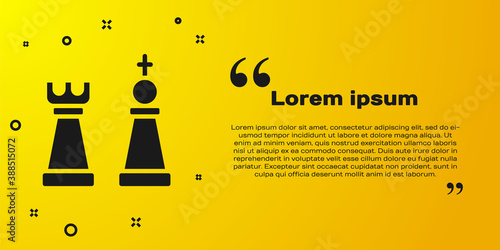 Black Chess icon isolated on yellow background. Business strategy. Game, management, finance. Vector.