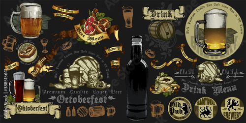 Set of beer elements
