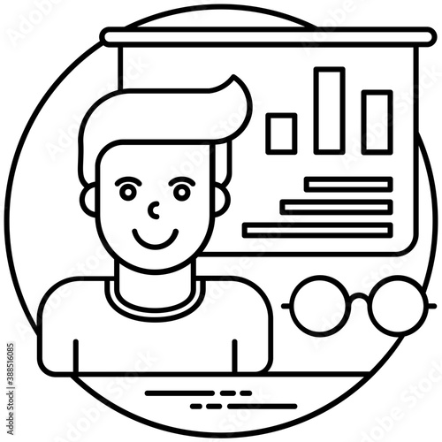 
Graphical hierarchy on the board depicting statistical analysis  
