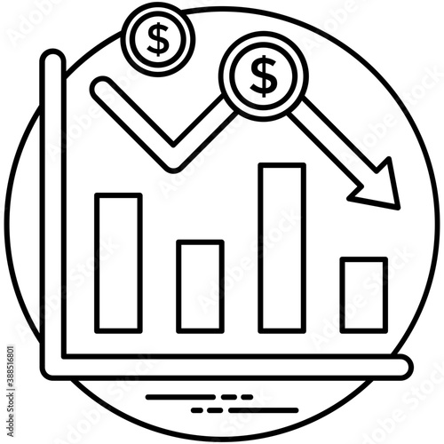 
Pages embedded with graphical interpretation of business plan with a calculator aside , symbolising statistical analysis.  
