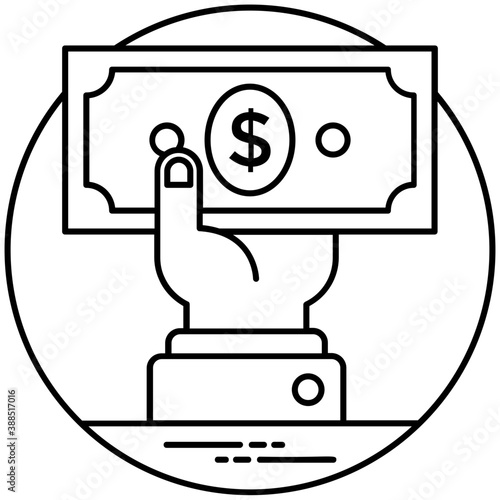 
An icn showing dollar symbols showering over, depicting funding process 
