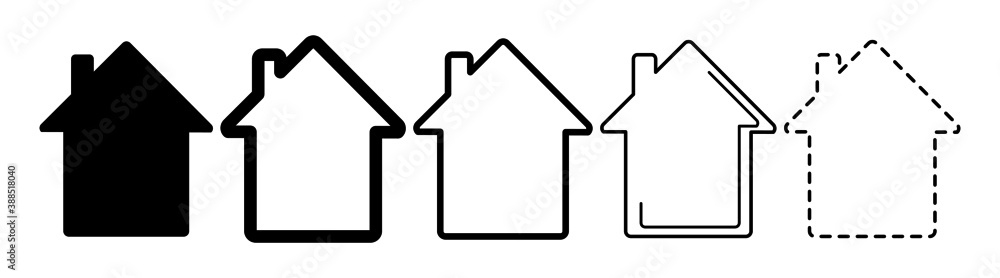 House vector icons. Set of black houses symbols House vector icons. Set of black houses symbols
