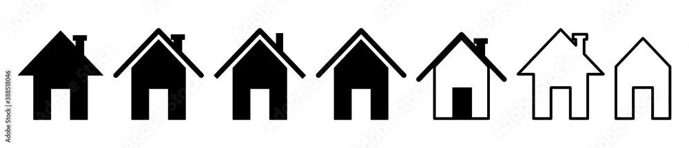 House icons set. Home icon collection. Real estate. Flat style houses symbols for apps and websites on whitr background House icons set. Home icon collection. Real estate. Flat style houses symbols for apps and websites on whitr background