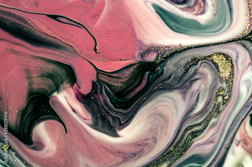 Luxurious painting- ART. Style incorporates the swirls of marble or the ripples of agate. Very beautiful colorful paint with the addition of gold powder.