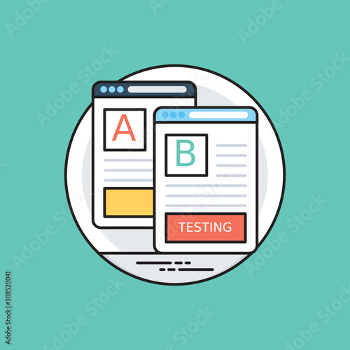 
An icon showing two screens comparison A and B, depicting A?B testing 
