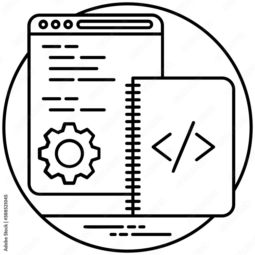 Fototapeta premium A skeletal framework on a web page with gears symbolizing web wireframe concept 