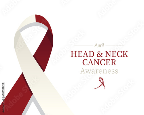 Head & neck cancer awareness - burgundy & ivory ribbon color
