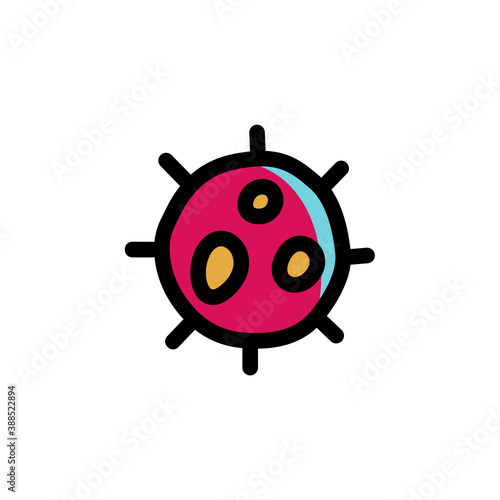 Microbe Molecule, Biology, Research, Laboratory Science Icon
