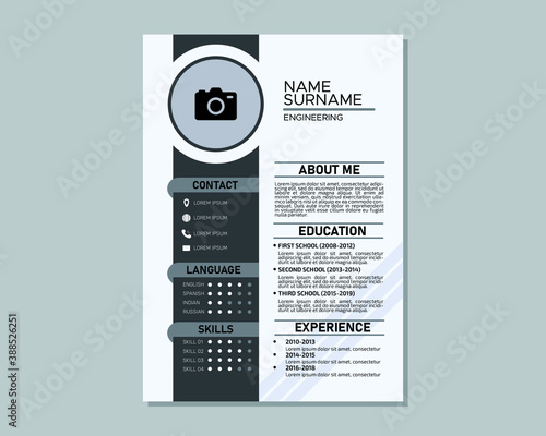 Personal Resume/CV modern template design.Editable