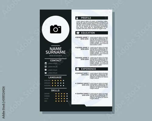 Personal Resume/CV modern template design.Editable