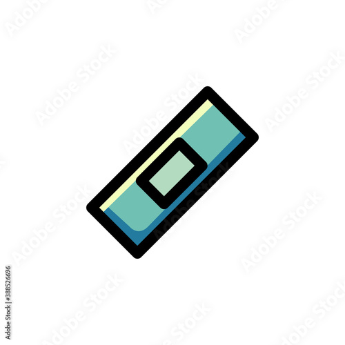 Icon Logo Vector Illustration. Plaster First Aid Kit Injury Patch Bandage Health Care Clinic Hospital. Outline Style. 