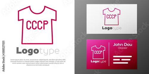 Logotype line USSR t-shirt icon isolated on white background. Logo design template element. Vector.