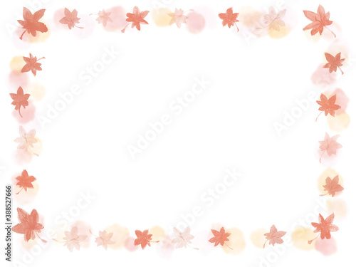 手描きの紅葉の秋っぽいフレーム © 詩織