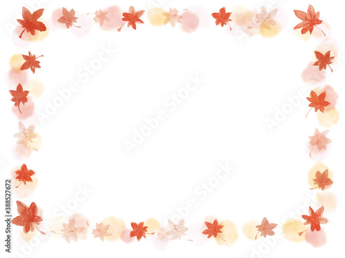 手描きの紅葉の秋っぽいフレーム © 詩織