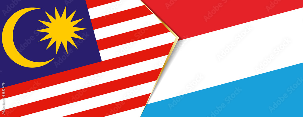 Malaysia and Luxembourg flags, two vector flags. Malaysia and Luxembourg flags, two vector flags.