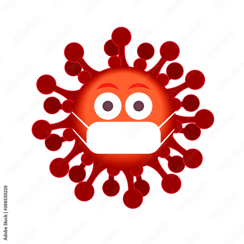 emoticons infected with COVID-19. Sick coronavirus emoticons. Isolated on white. Vector