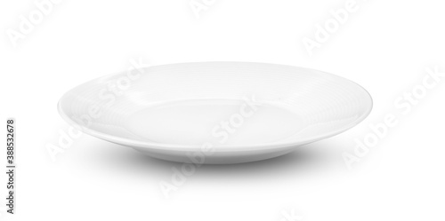 empty ceramic plate on white background
