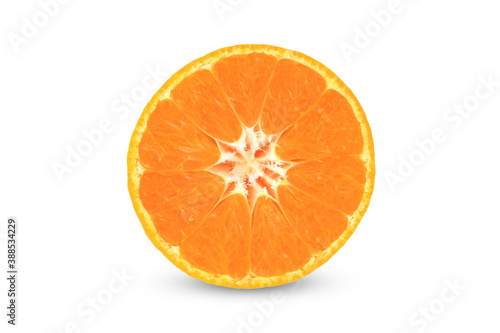 Fresh orange isolated on white background.