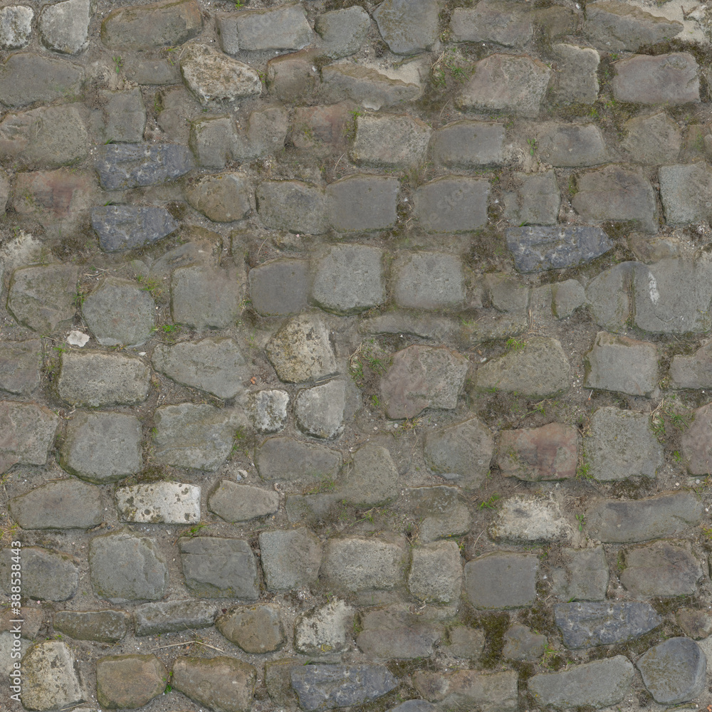 Obraz premium 8K cobblestone pavement floor Diffuse and Albedo map for 3d materials