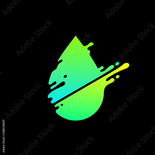 Vector illustration, abstract liquid shape of a drop, logo design