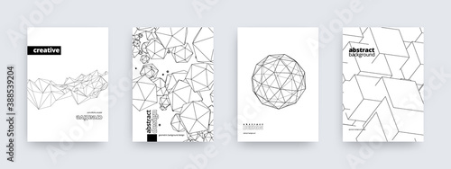 Background designs, set of modern covers, abstract patterns, vector illustration