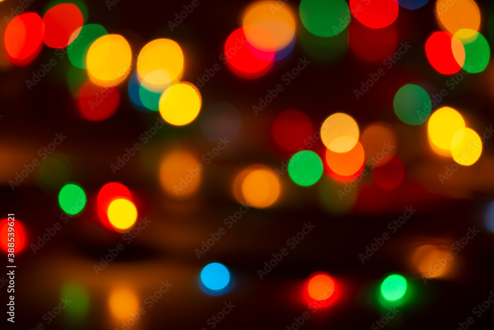Fototapeta premium Abstract circles effect bokeh street lantern multi-colored