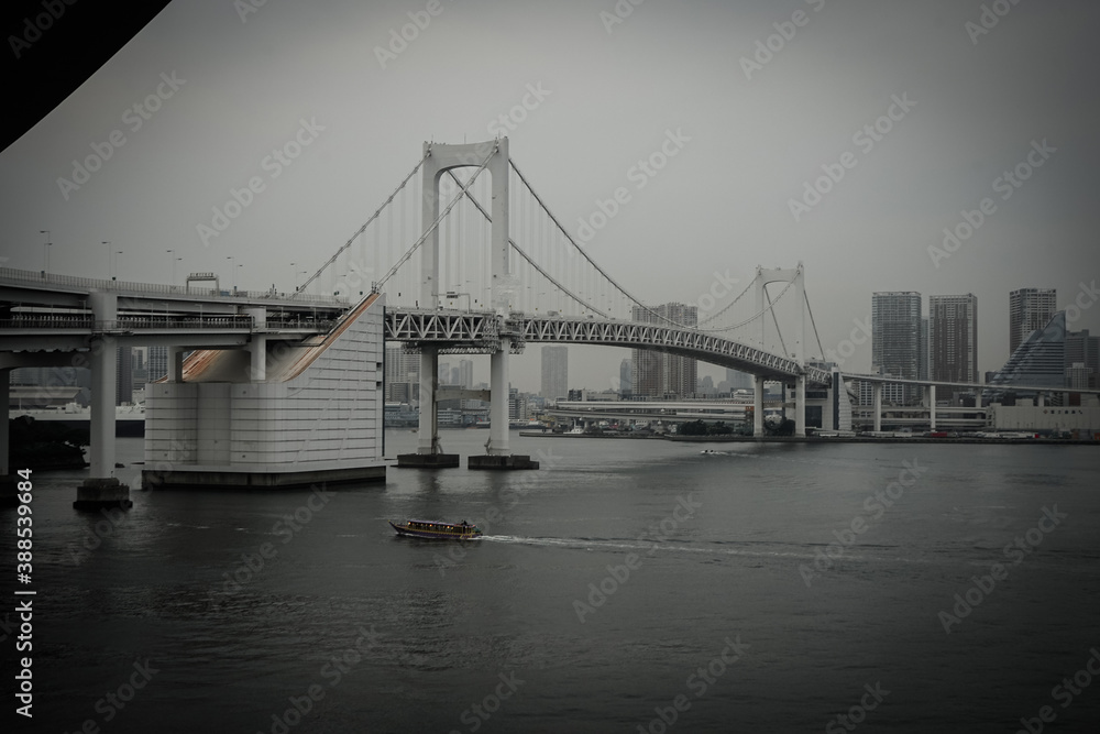 東京都・レインボーブリッジ（モノクローム加工）