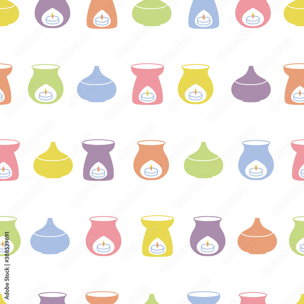 Vector seamless background with the stripes of colorful aroma oil