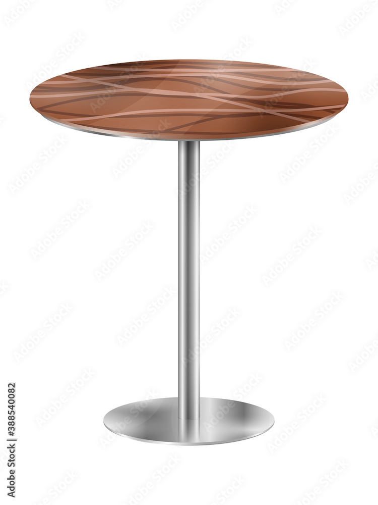 3D illustration of blank metal round table 3D illustration of blank metal round table