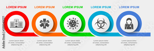 Medical infographic vector template, virus pandemic web presentation