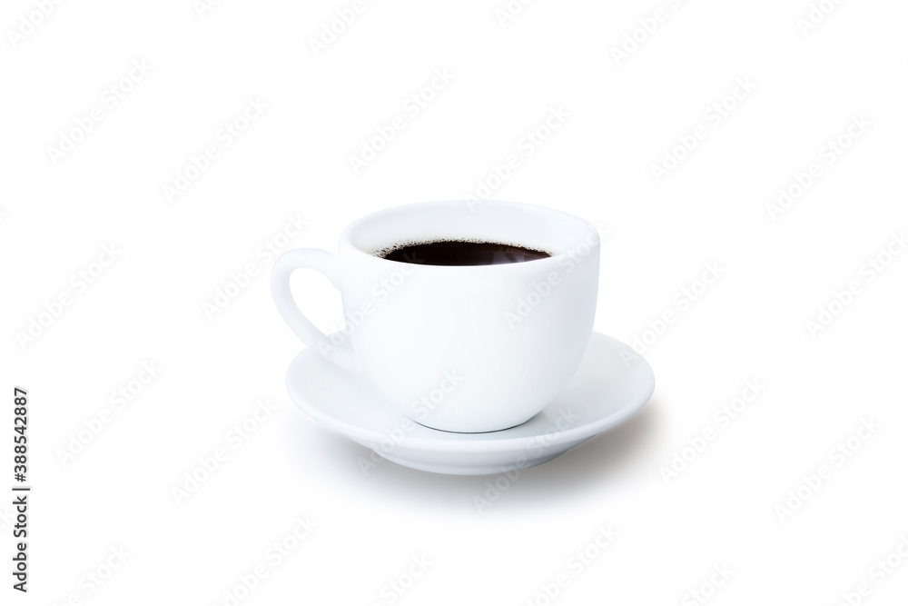 cup of coffee, white cup of black coffee isolated on white background with clipping path cup of coffee, white cup of black coffee isolated on white background with clipping path