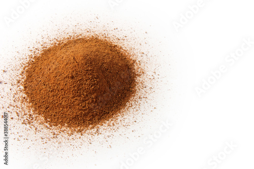  Cinnamon powder heap isolated on white background