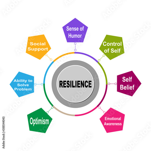 Diagram of Resilience with keywords. EPS 10 - isolated on white background