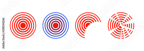 pain icons set, varied manifestations of pain, isolated symbols on white background